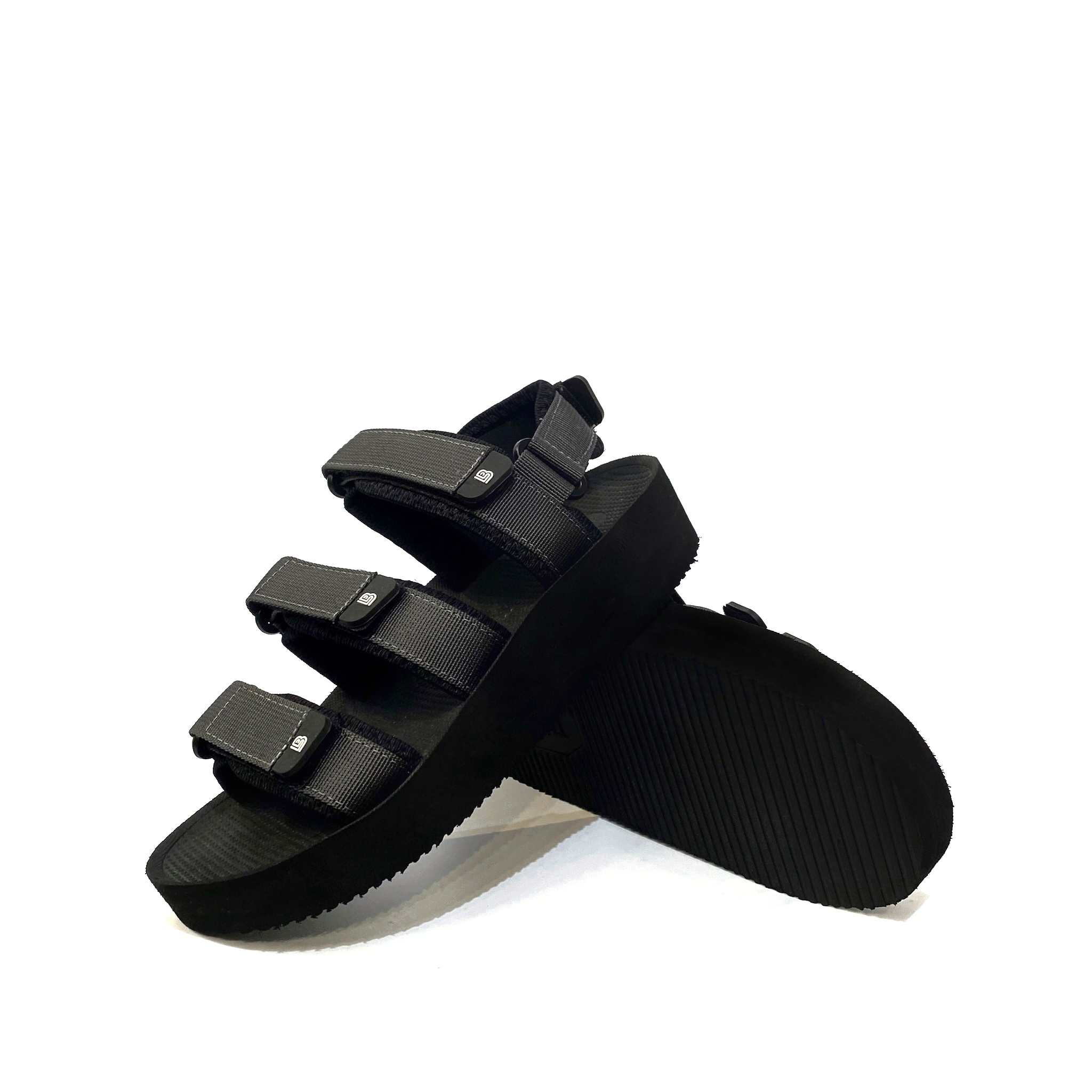 Giày Sandal Nữ The Bily 04W 3 Quai Ngang - Màu Xám BL04WX