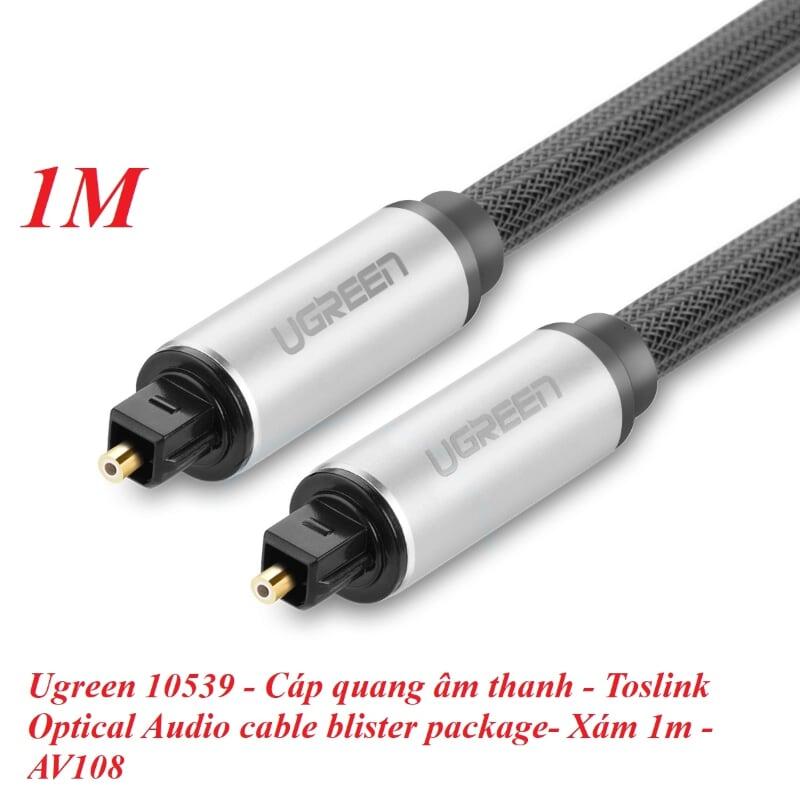 Ugreen UG10539AV108TK 1M màu Xám Dây cáp quang âm thanh 2 đầu dương - HÀNG CHÍNH HÃNG