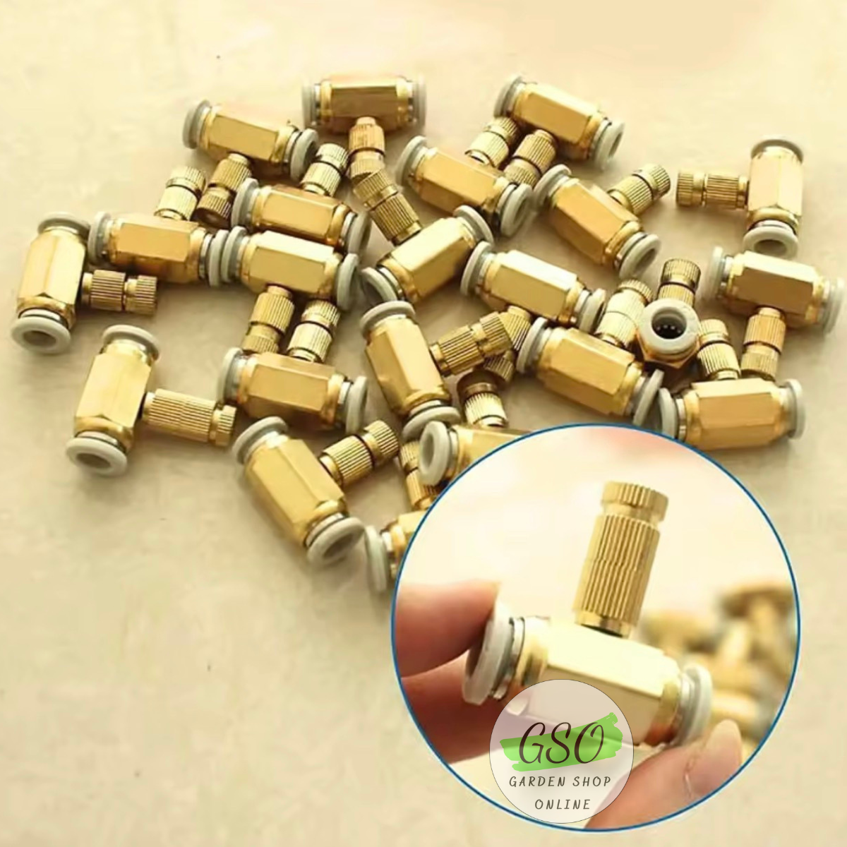 Đế gắn béc phun sương bằng đồng nối nhanh - Nối giữa 2 đầu 8mm