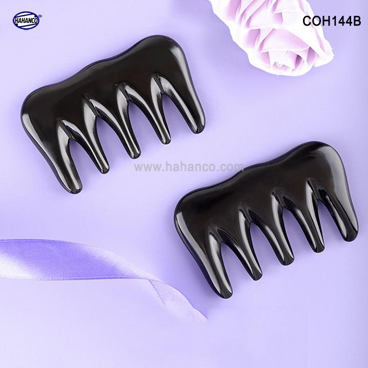 Hình ảnh Lược sừng đen 5 răng mát xa (Size: S - 9cm) COH144B - Massage đầu giúp lưu thông khí huyết - Chăm sóc tóc