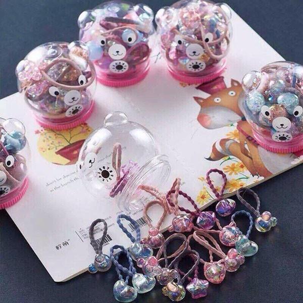 Hộp 20 chi tiết cột tóc hình gấu