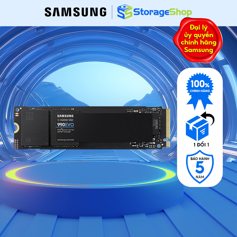 Ổ cứng gắn trong SSD Samsung 990 EVO M.2 2280 PCIe Thế hệ 4.0 x4 V-NAND, đọc 5.000 MB/s, ghi 4.200 MB/s Hàng chính hãng