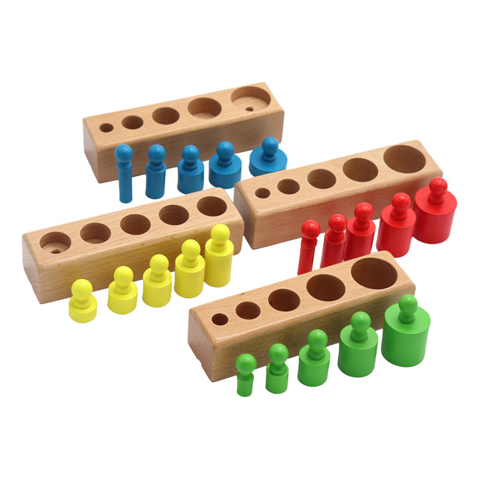 Column Block Toys Educational Wooden Sorter Toy for Kids Color Recognition Board