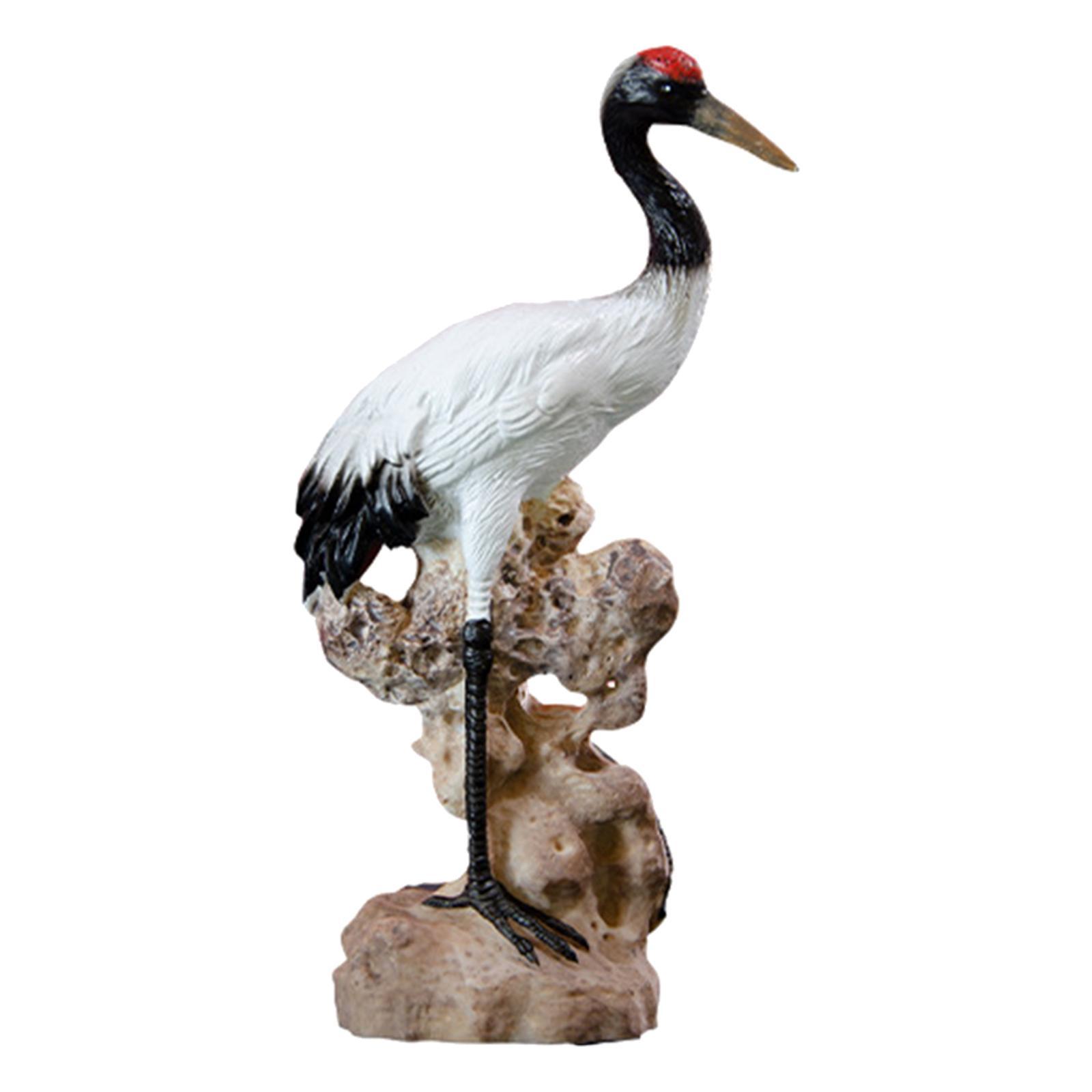 2x Statue Crane Chic Gift Collectibles for Balcony Bonsai