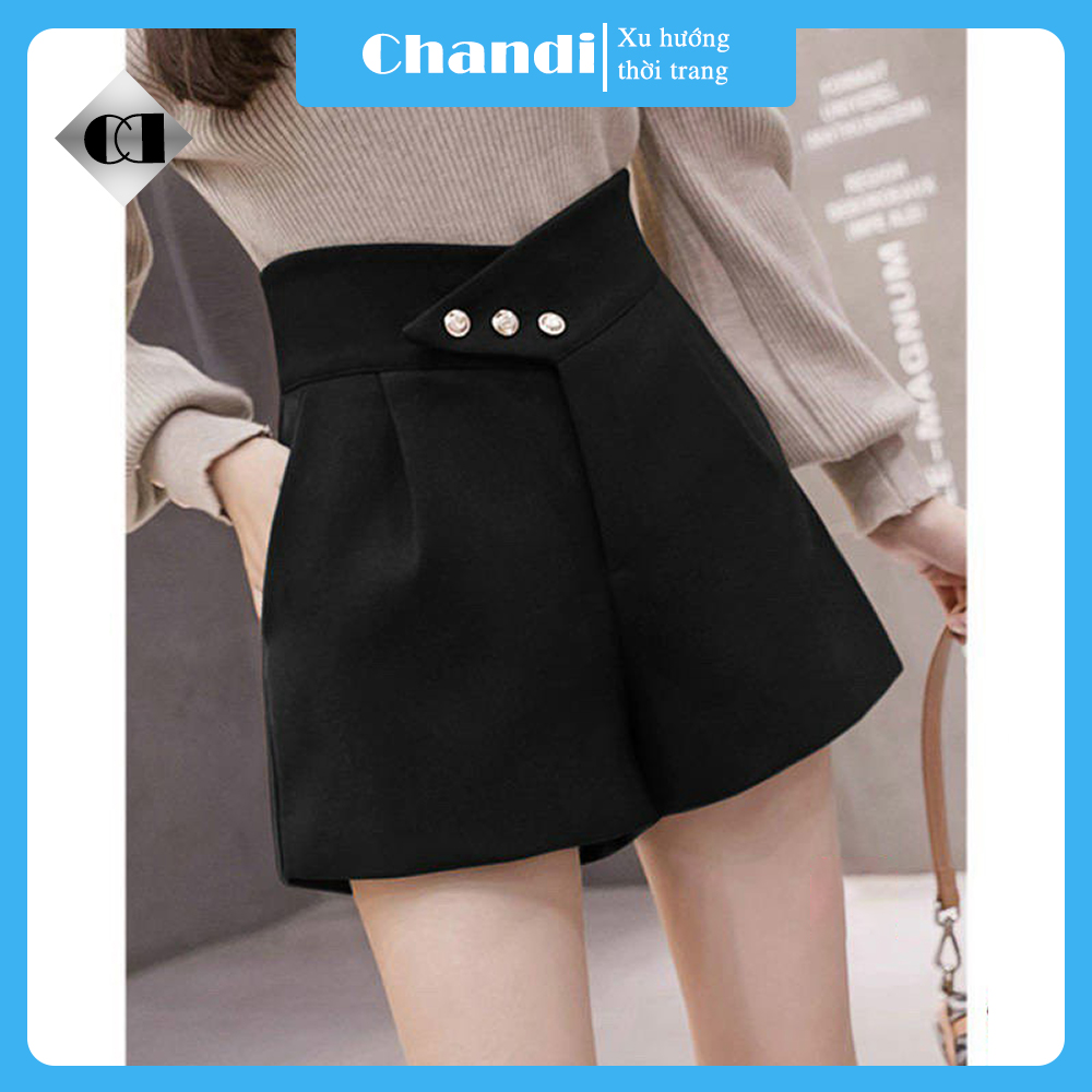 Chân Váy Short Nữ Dáng Chữ A Cạp Cao, Chất Liệu Vitex tuyết mưa Tôn Dáng Thương Hiệu Chandi CV02