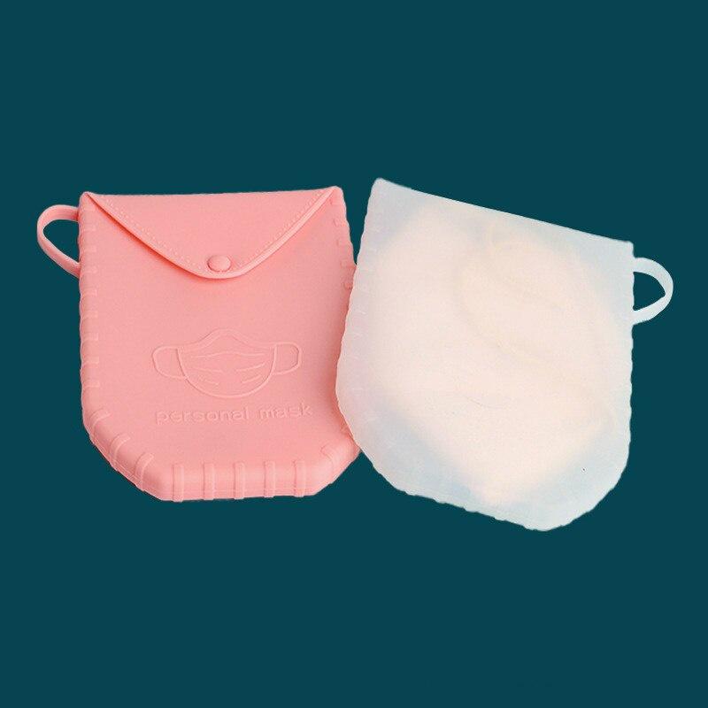Mask Buggy Bag Silicone Material Portable Face Mask Holder Storage Box Dustproof Face Mask Case Reusable Facemask Storage bag
