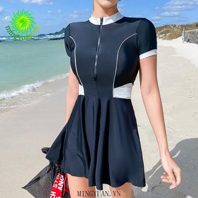 Bộ Đồ Bơi Liền Thân Trơn Màu Xinh Xắn Dành Cho Nữ