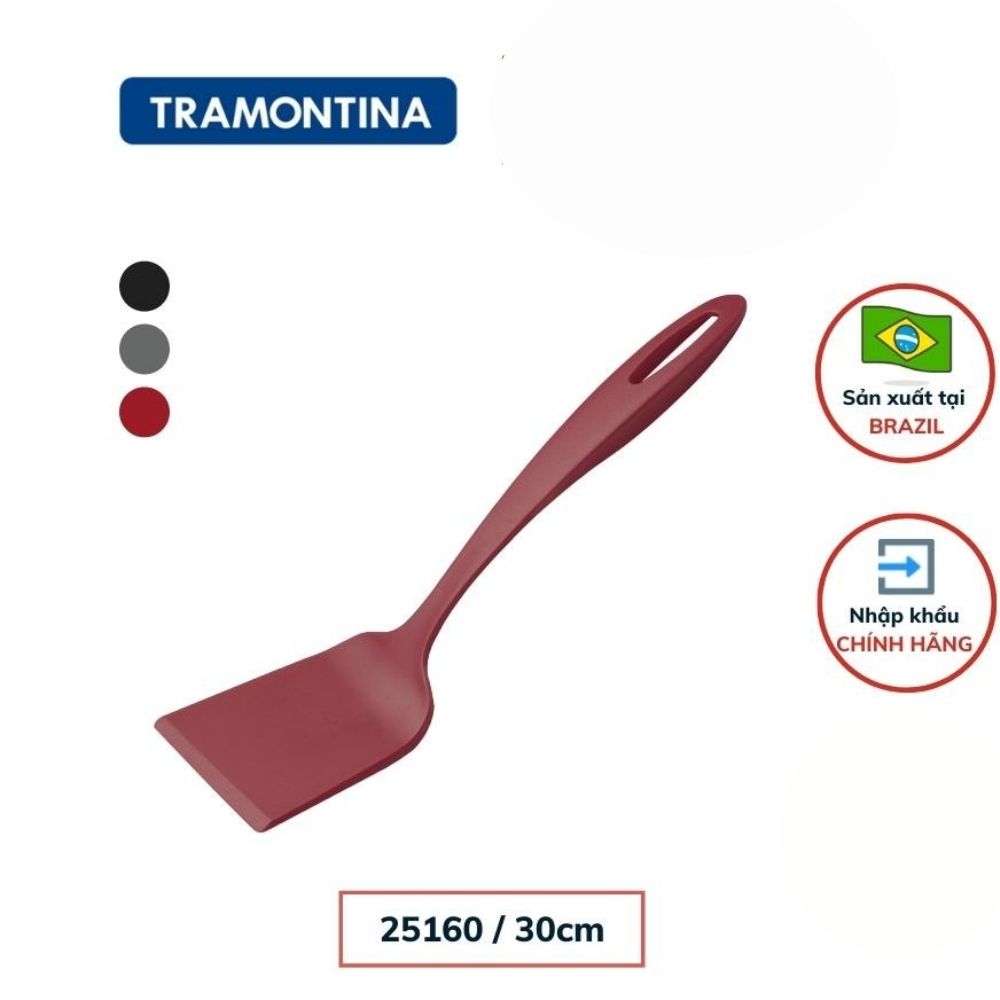 Vá/ Sạn/Xẻng Dùng Nấu Ăn Tramontina T251600 Chất Liệu Nhựa PA Dài 30cm Sử Dụng Được Trong Máy Rửa Bát - Nhập Khẩu Brazil - Nhiều Màu