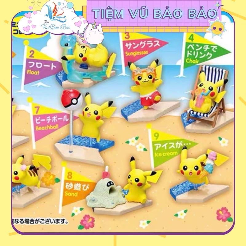 Mô hình pokemon pikachu bãi biển mùa hè đồ chơi trang trí