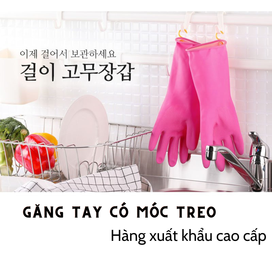 Găng Tay Cao Su Tự Nhiên Có Móc Hàn Quốc 39cm Có Móc