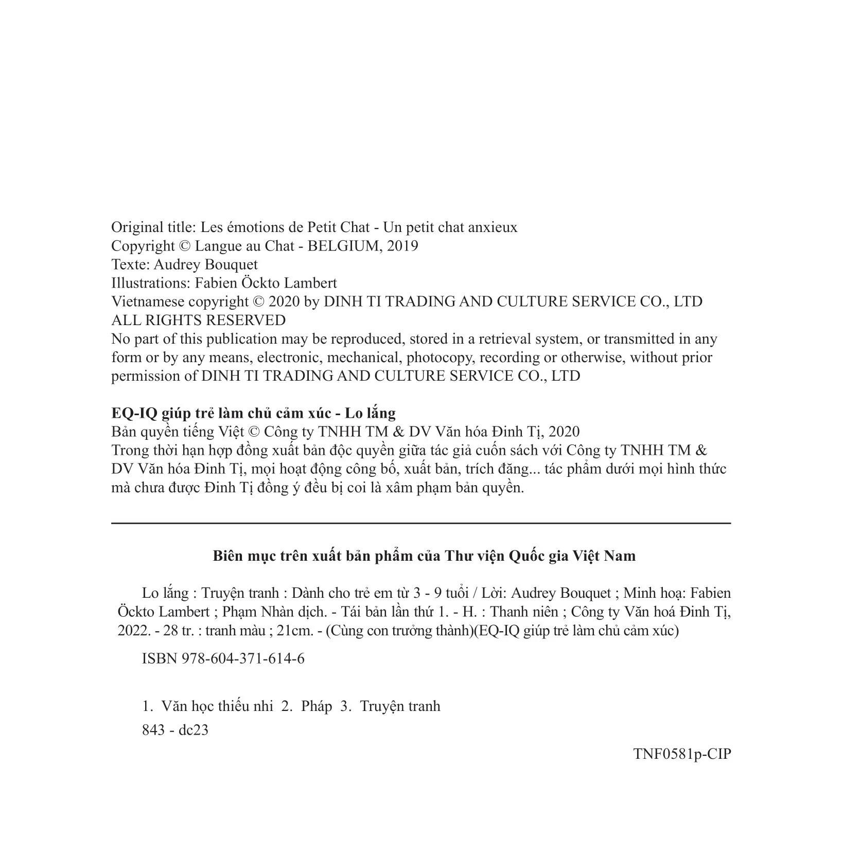 Sách Eq - Iq Giúp Trẻ Làm Chủ Cảm Xúc - Lo lắng