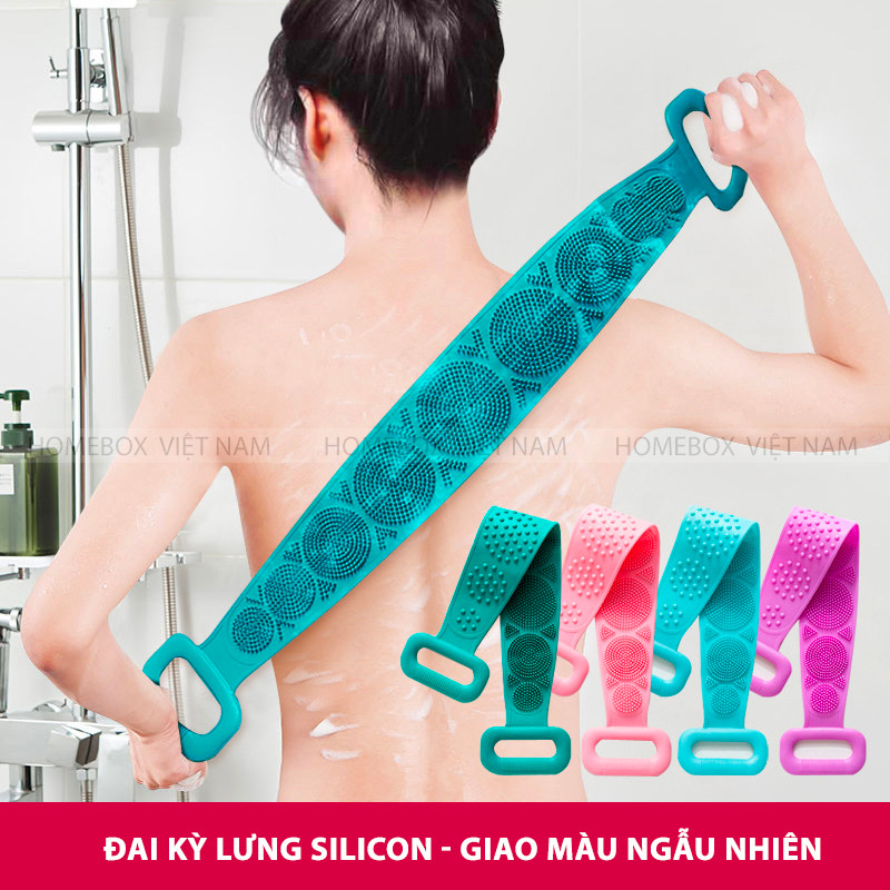 Dây chà lưng ,cọ lưng 2 mặt gai silicone ,làm sạch bụi bẩn , chà chân tiện lợi tẩy tế bào chết ,phù hợp cho mọi người