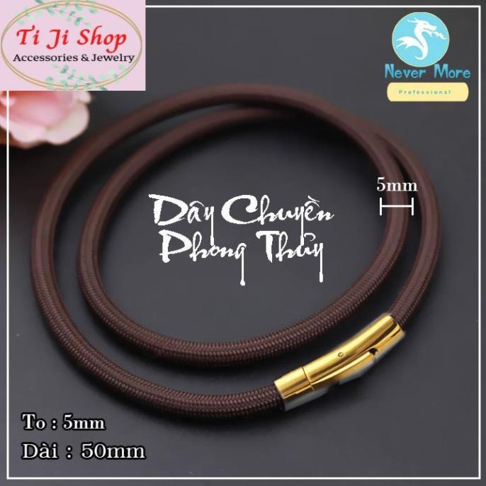 Dây chuyền nam dù Thái màu nâu khóa titan Vip màu vàng siêu đẹp - Đem lại đẳng cấp, sang trọng và lịch lãm cho người đeo