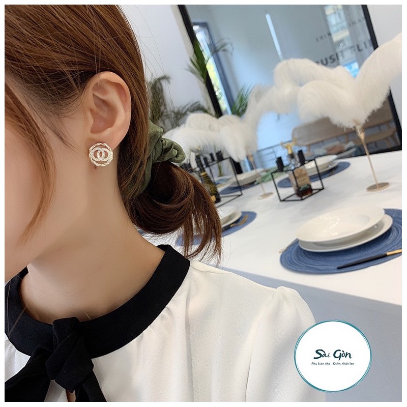 Bông tai đính đá phong cách cổ điển SAIGON ACCESSORY
