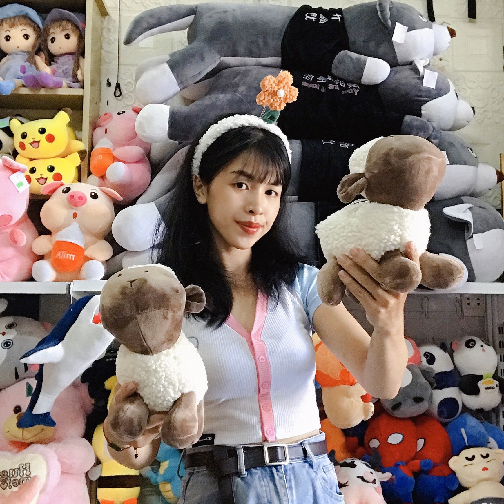 Gấu Bông Cừu Bông Siu Đáng iu Ảnh Thật Shop Chụp 30cm Cực Xịn - Ảnh Thật Shop Chụp