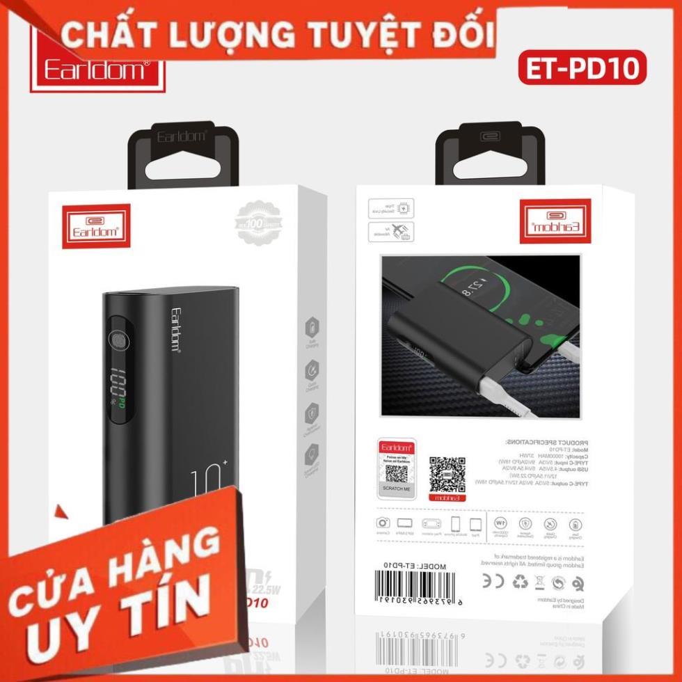 Sạc Dự Phòng Sạc Nhanh Earldom 10.000 mAh PD – 10 hàng chính hãng