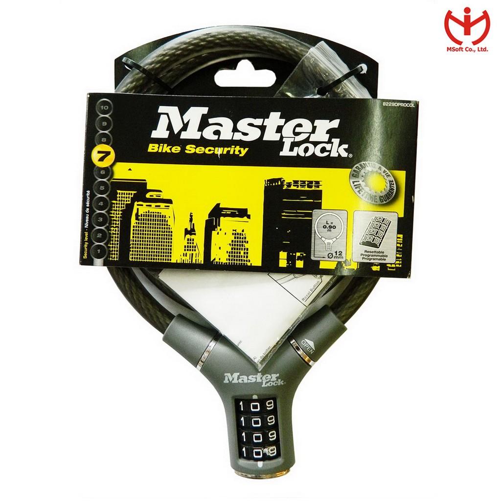 Khóa dây xe đạp 4 số Master Lock 8229 EURD dài 0.9m x 12mm - MSOFT