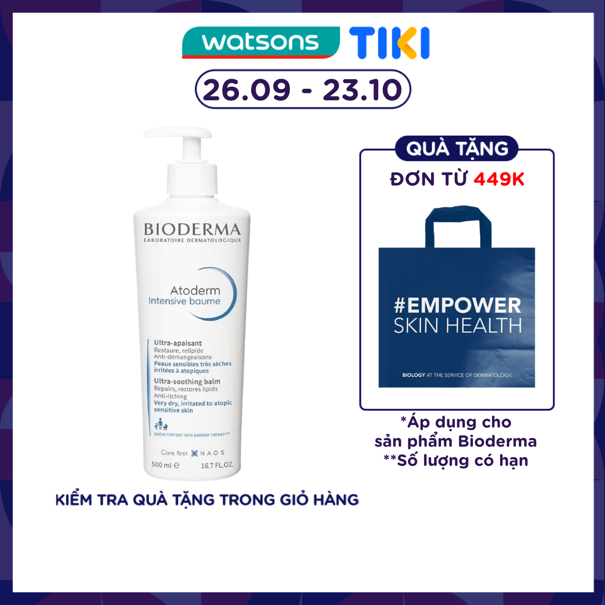 Kem Dưỡng Ẩm Bioderma Atoderm Intensive Baume 500ml