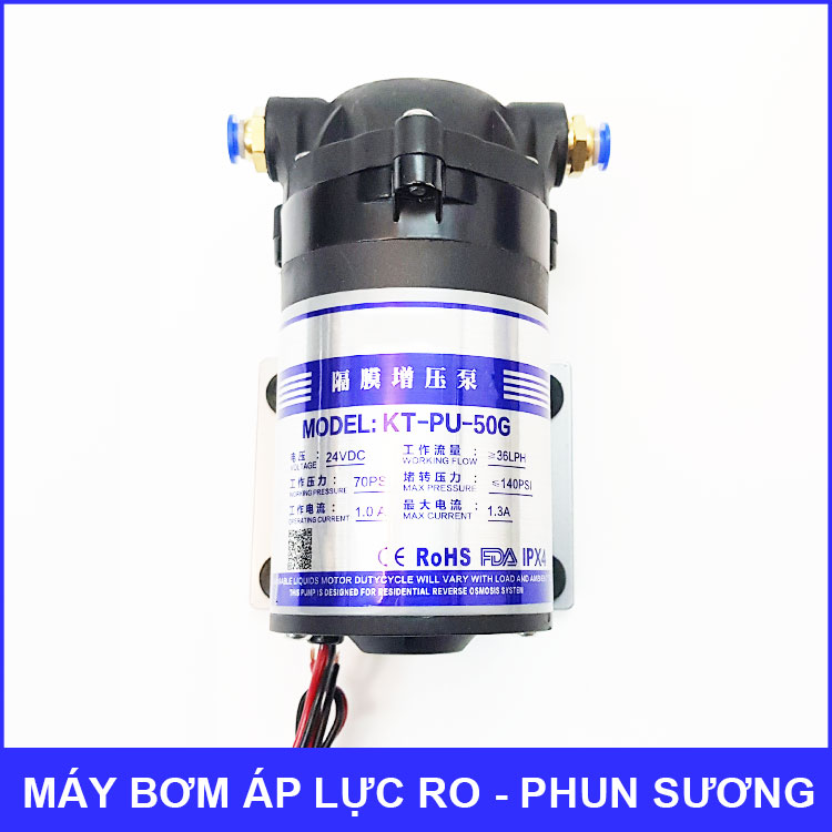 Máy bơm áp lực phun sương lọc nước 24V 50G 36L