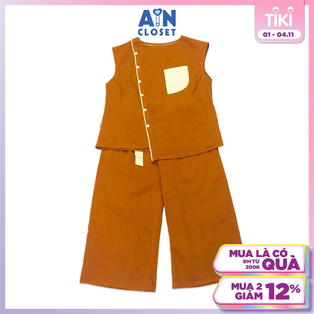 Bộ quần áo lửng cho mẹ Nâu xước - AICDMEUVNTQJ - AIN Closet