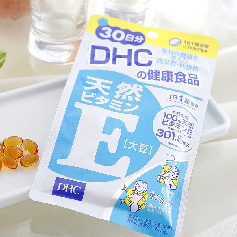 Viên uống Vitamin E DHC Nhật Bản Thực Phẩm Chức Năng Giúp Chống Lão Hoá, Dưỡng Da, Điều Hoà Nội Tiết Gói 30 Viên/90 Viên