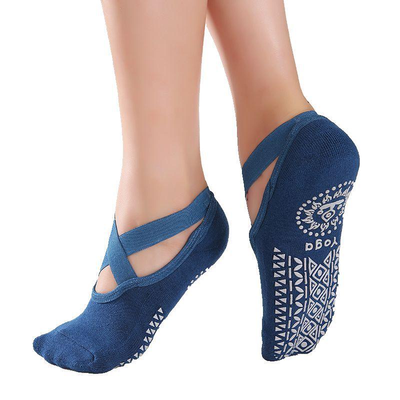 Băng Yoga Pilates Socks cho phụ nữ múa ba lê múa bông chống trượt chống trượt sock tập thể dục tập thể dục slipper chạy tay cầm khóa Color: B-Skin Color