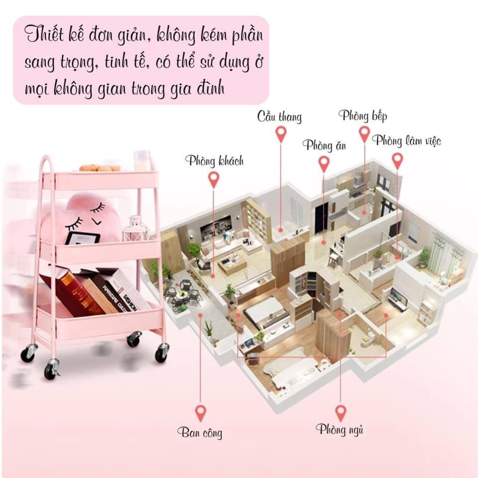 Xe Đẩy Spa, Kệ Bỉm Sữa Chữ A 3 Tầng Thiết Kế Sang Trọng, Có Bánh Xe Tiện Lợi