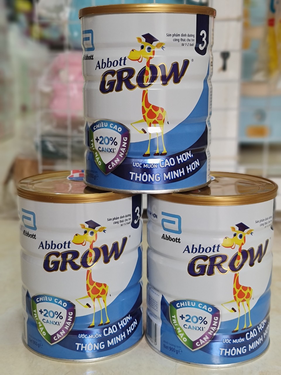 Combo 3 Lon Sữa Bột Abbott Grow 3 (900g)