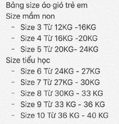 Áo gió 2 lớp trẻ em hàng không