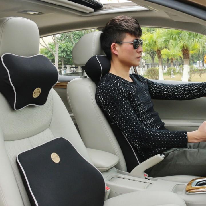 Bộ gối tựa cổ, lưng chất liệu cao su non 100% cao cấp DC-516 - Có 2 màu: Đen và Kem