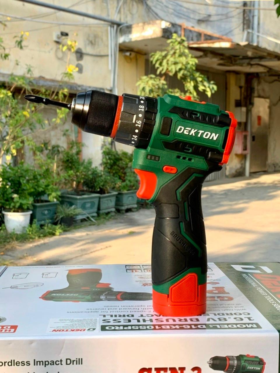 MÁY KHOAN ĐỘNG LỰC DÙNG PIN 16.8V DEKTON D16-KB1055PRO - HÀNG CHÍNH HÃNG