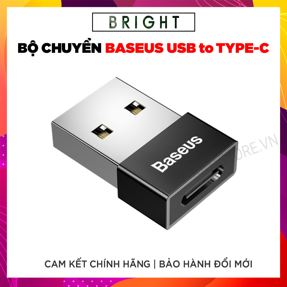 Đầu Chuyển OTG Baseus Từ USB to Type-C - Hàng Chính Hãng