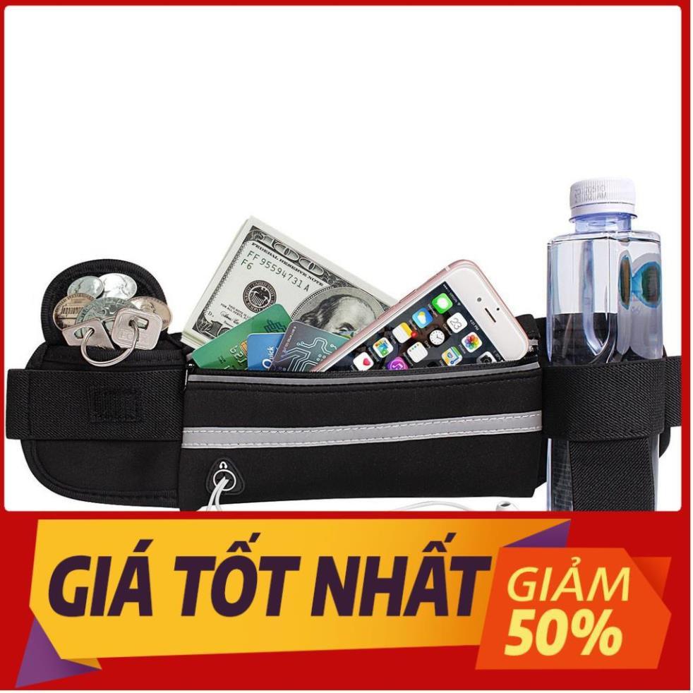Túi đeo hông chạy bộ đai ngang bụng đựng đồ điện thoại bình nước cho nam nữ tập thể thao chống nước