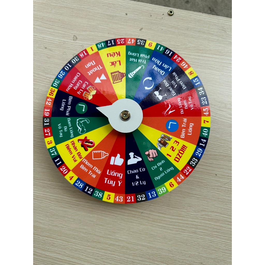 Vòng quay Lucky ( Ăn nhậu Viền Số - 16 ô - Đường kính 25cm x cao 6cm)
