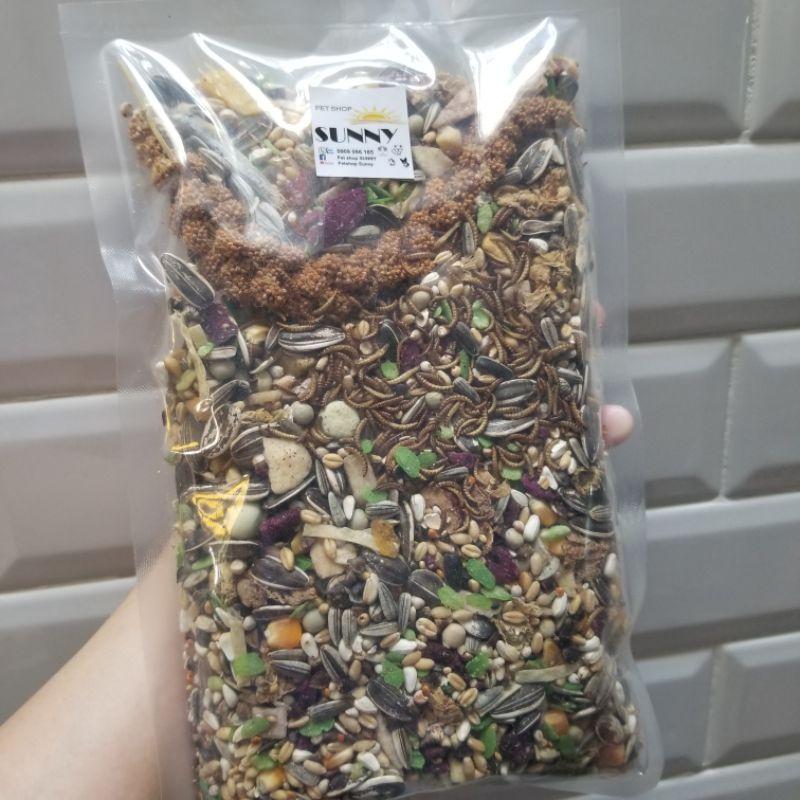 Thức ăn trộn hải sản/snack protein/thảo mộc 500g