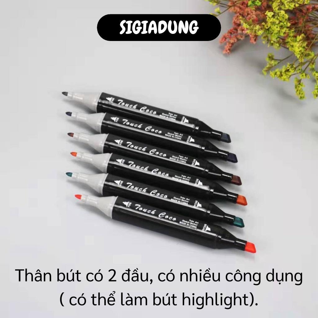 Bút Màu Lông - Combo 30 Bút Màu Dạ 2 Đầu Touch Coco Chuyên Nghiệp Kèm Túi Vải 8668