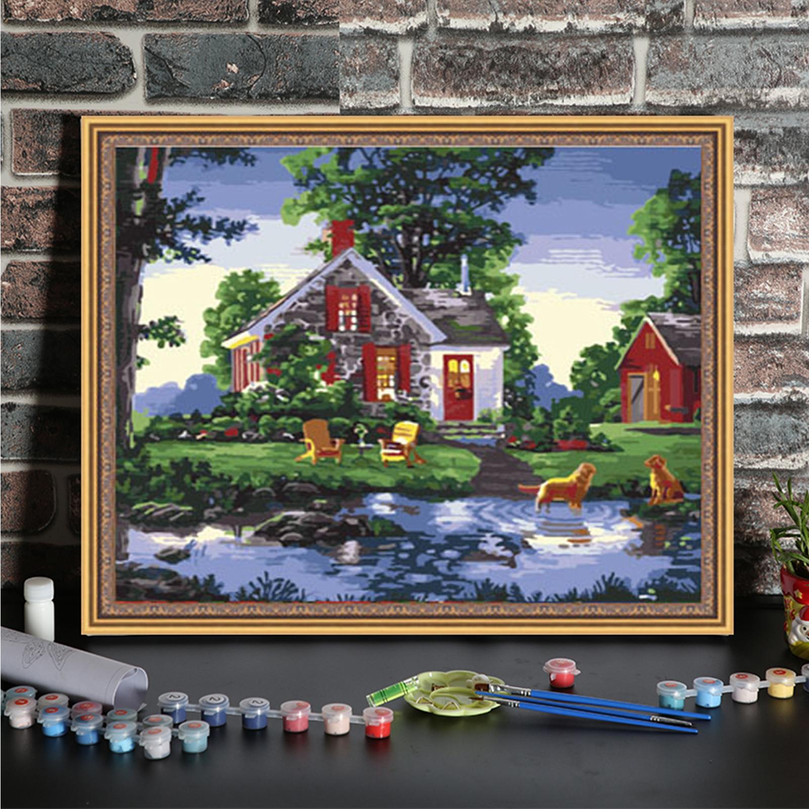 Tranh sơn dầu tự làm theo số kích thước 16 x 20 inch trên vải Canvas