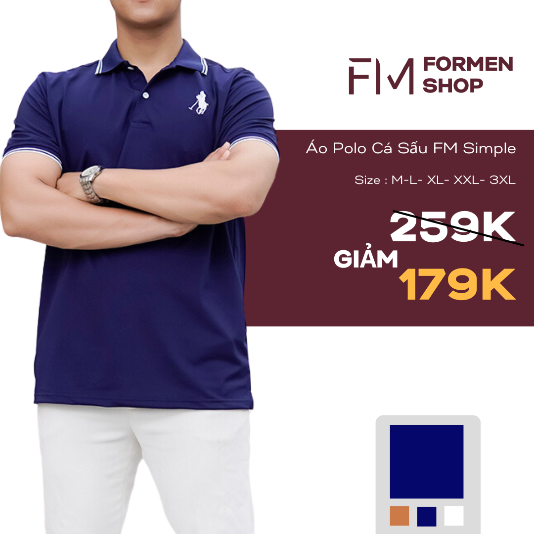 Áo thun polo nam, chất thun cá sấu dày dặn co giãn tốt, phong cách lịch lãm - FORMEN SHOP - FMPS200