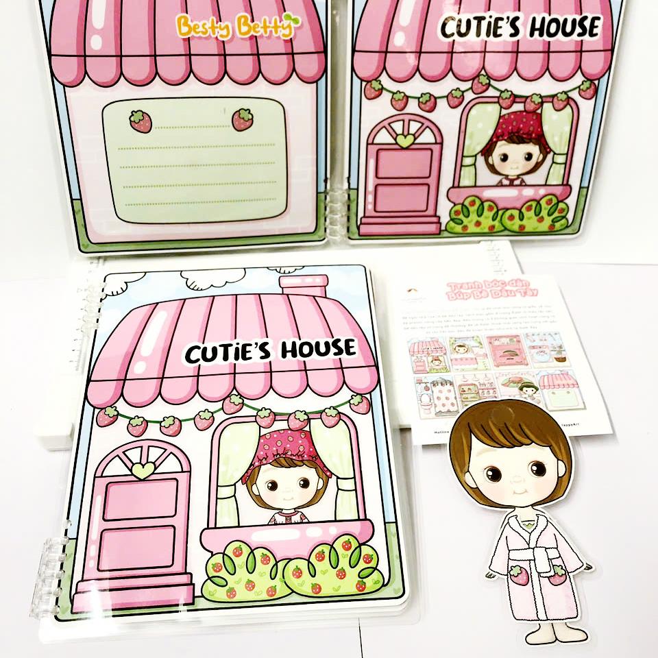 Bộ Tranh Tương Tác - Cô Bé Dâu Tây - LuLuHappyArt