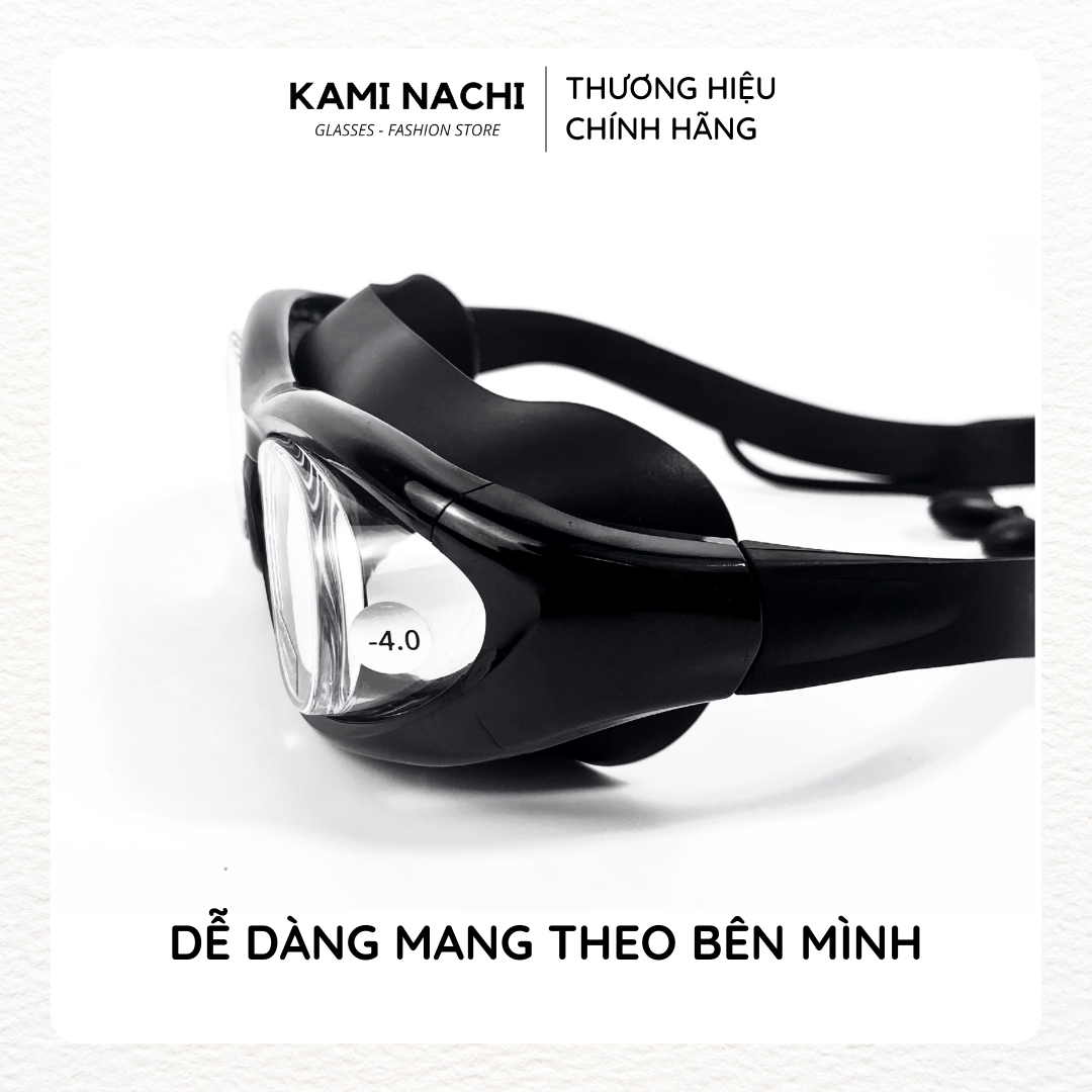 Kính bơi cận nâng cấp cho người lớn có độ cận từ 2.0 đến 9.0 độ chính hãng KAMI NACHI
