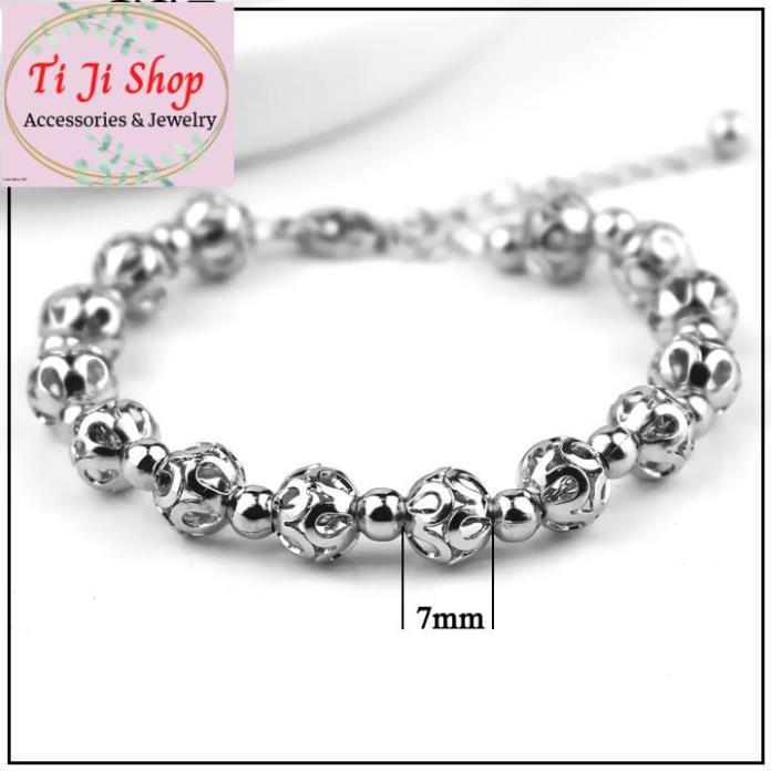 VÒNG TAY, LẮC TAY NỮ TRÁI CHÂU INOX CỰC - đẹp, không đen,