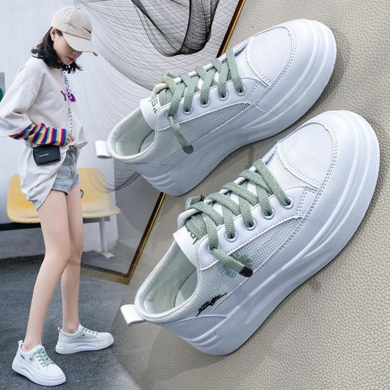 Giày thể thao sneakers nữ hoa cúc độn đế