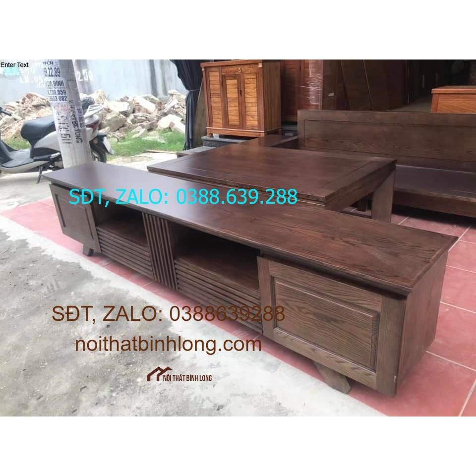 Tủ tivi gỗ sồi xám