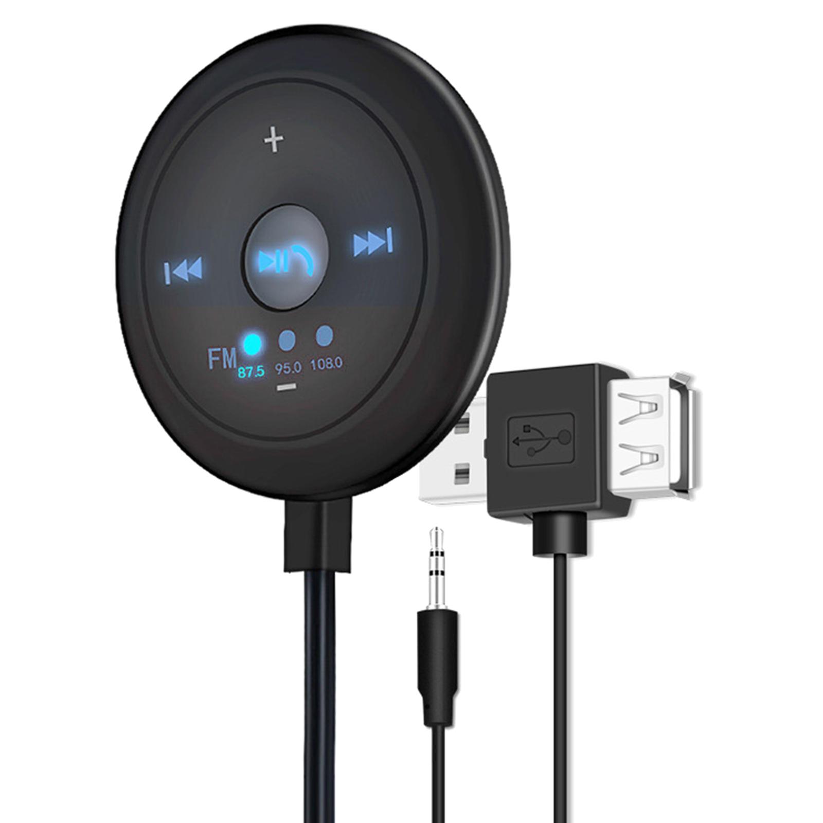 2x2 in 1 FM Bluetooth 5.0 Transmitter Receiver AUX Audio Adapter for Car TV