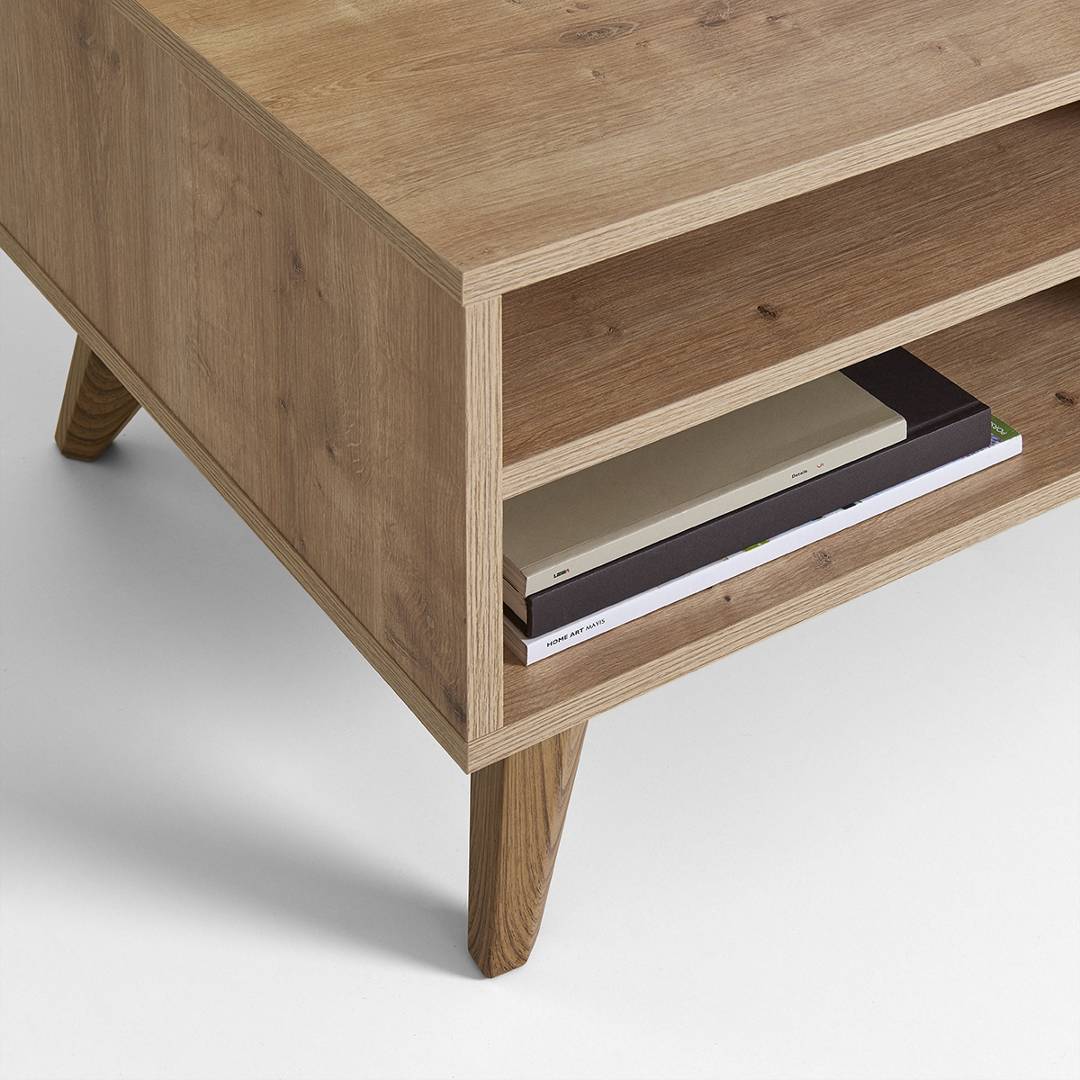 Bàn trà gỗ hiện đại SMLIFE Calvert | Gỗ MDF dày 17mm chống ẩm | D100xR55xC45cm