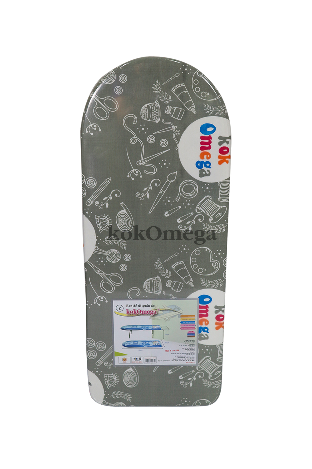 Bàn Để Ủi Quần Áo Kiểu Ngồi Lót Ván KokOmega BU-02 30 x 80 Cm (Họa Tiết Ngẫu Nhiên)