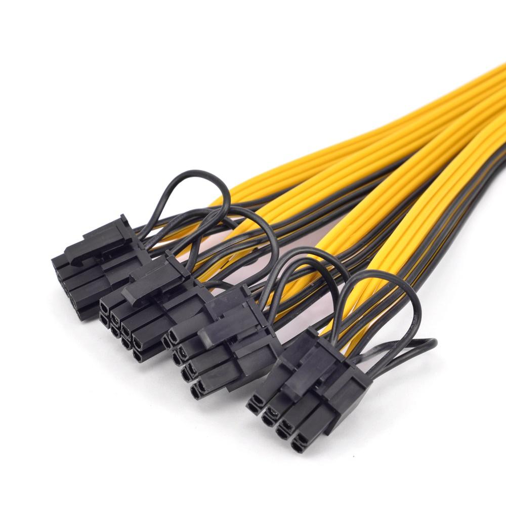 Dây Cáp Nguồn Pci-e 6Pin 1 Sang 4 Cổng 6 + 2 Pin 8pin Đến 6 Pin BTC
