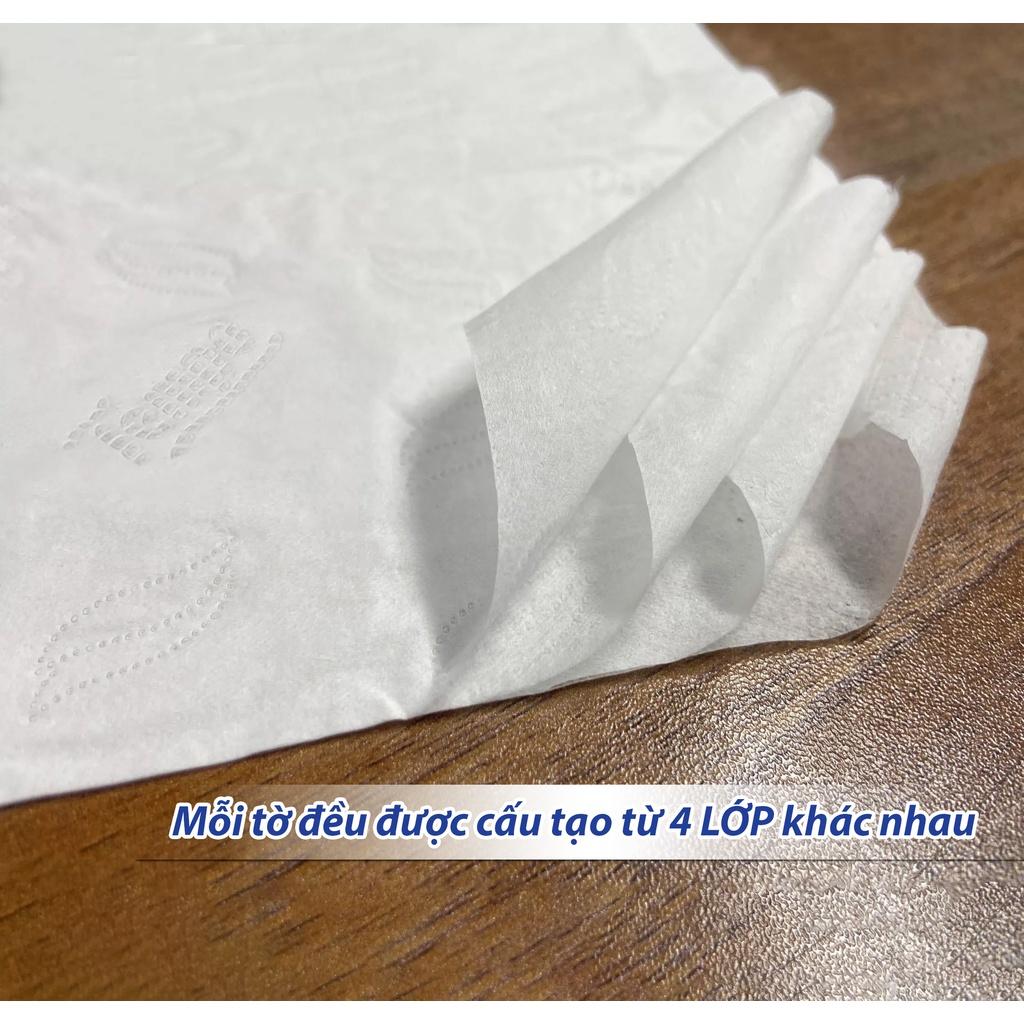 Khăn giấy rút Softpack Tempo cao cấp - 4 lớp bền dai, an toàn cho da - Thương hiệu Đức (8 gói)