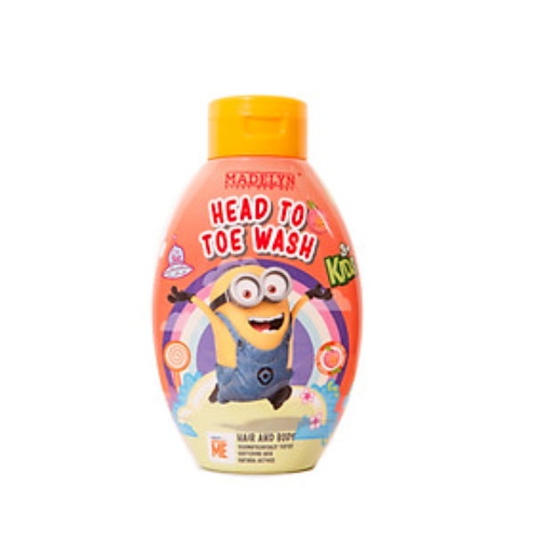 Tắm Gội Toàn Thân Hương Đào Tươi Dành Cho Trẻ Em - MADELYN MINION KIDS HEAD TO TOE WASH PEACH 250ml