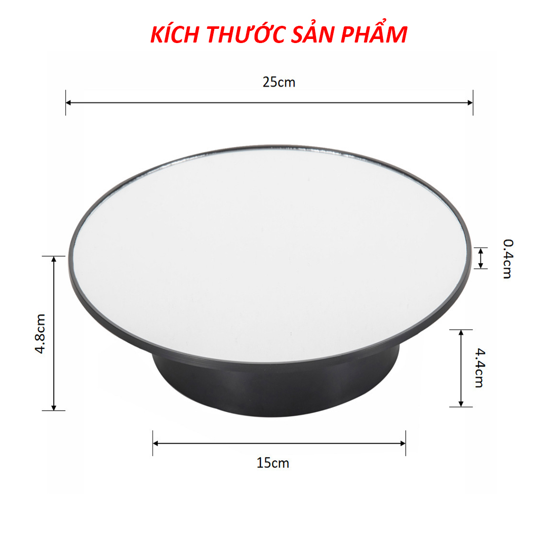 Bàn Xoay Sản Phẩm 360 Độ Cắm Nguồn USB + Pin Đại/D Đường Kính 25cm, Tải 8KG, Đế Xoay Trưng Bày Sản Phẩm